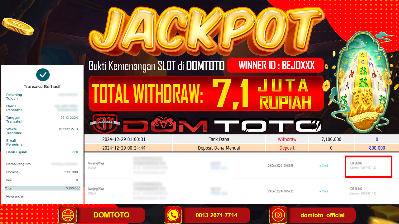 JACKPOT SLOT MAHJONG WAYS 29 DESEMBER 2024